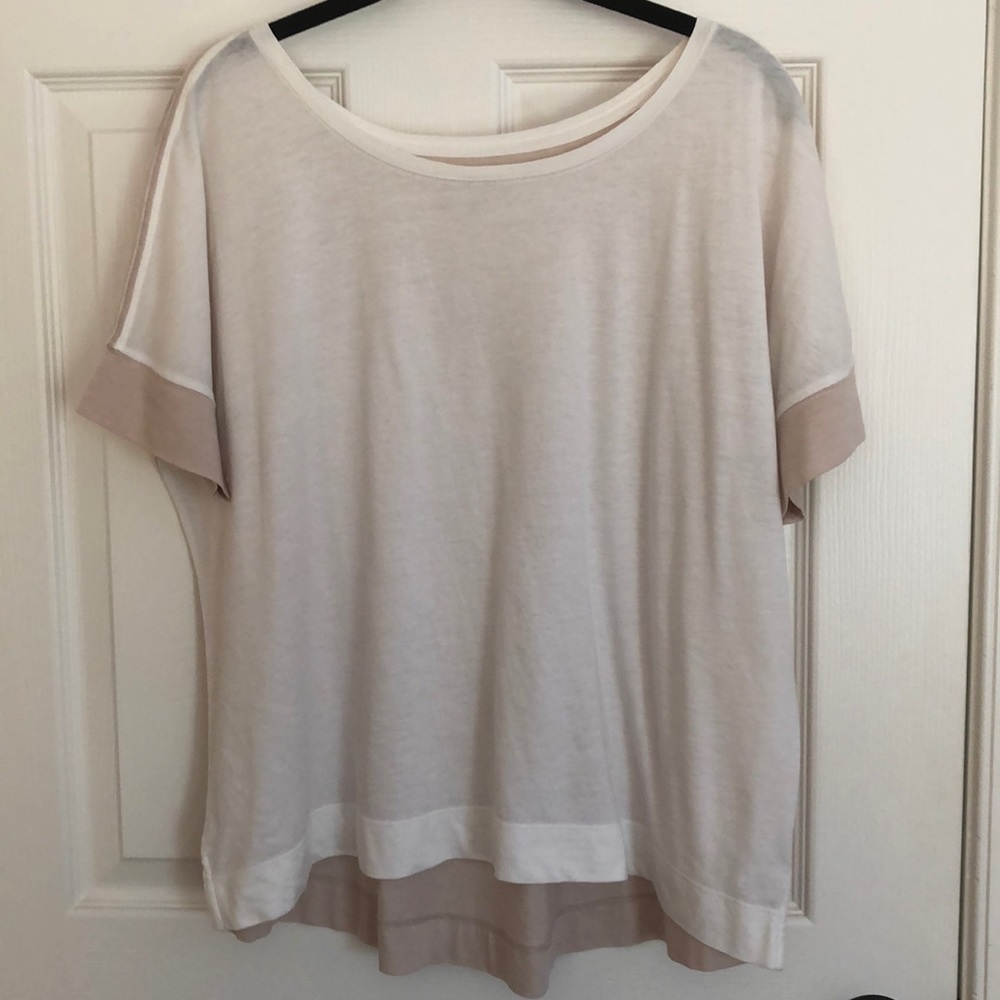 White and pink athleta top M